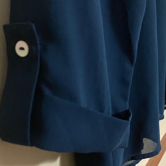 Skies Are Blue Dark Teal Blouse - Picture 4 of 5